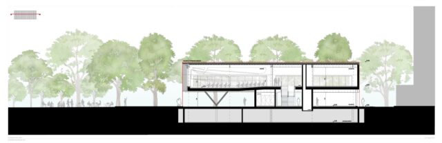 11 alvisi kirimoto nuovo edificio scolastico luiss coloured longitudinal section