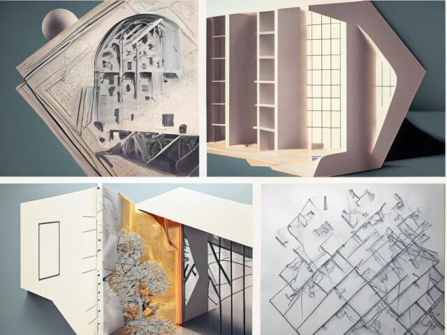 Ai collage of architectural concepts