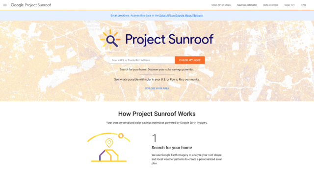 Google project sunroof website