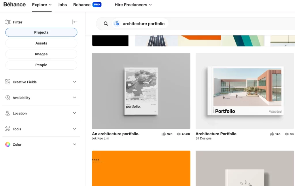 architecture portfolio behance