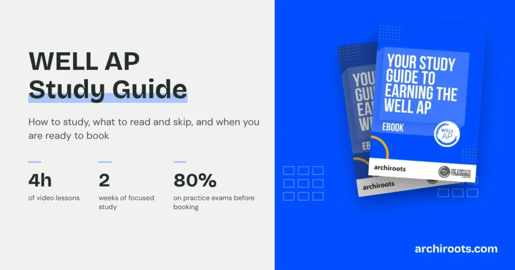 WELL AP study guide: about 4 hours of video lessons, 2 weeks of focused study and 80 percent on practice exams before booking, with the free WELL AP study guide ebook